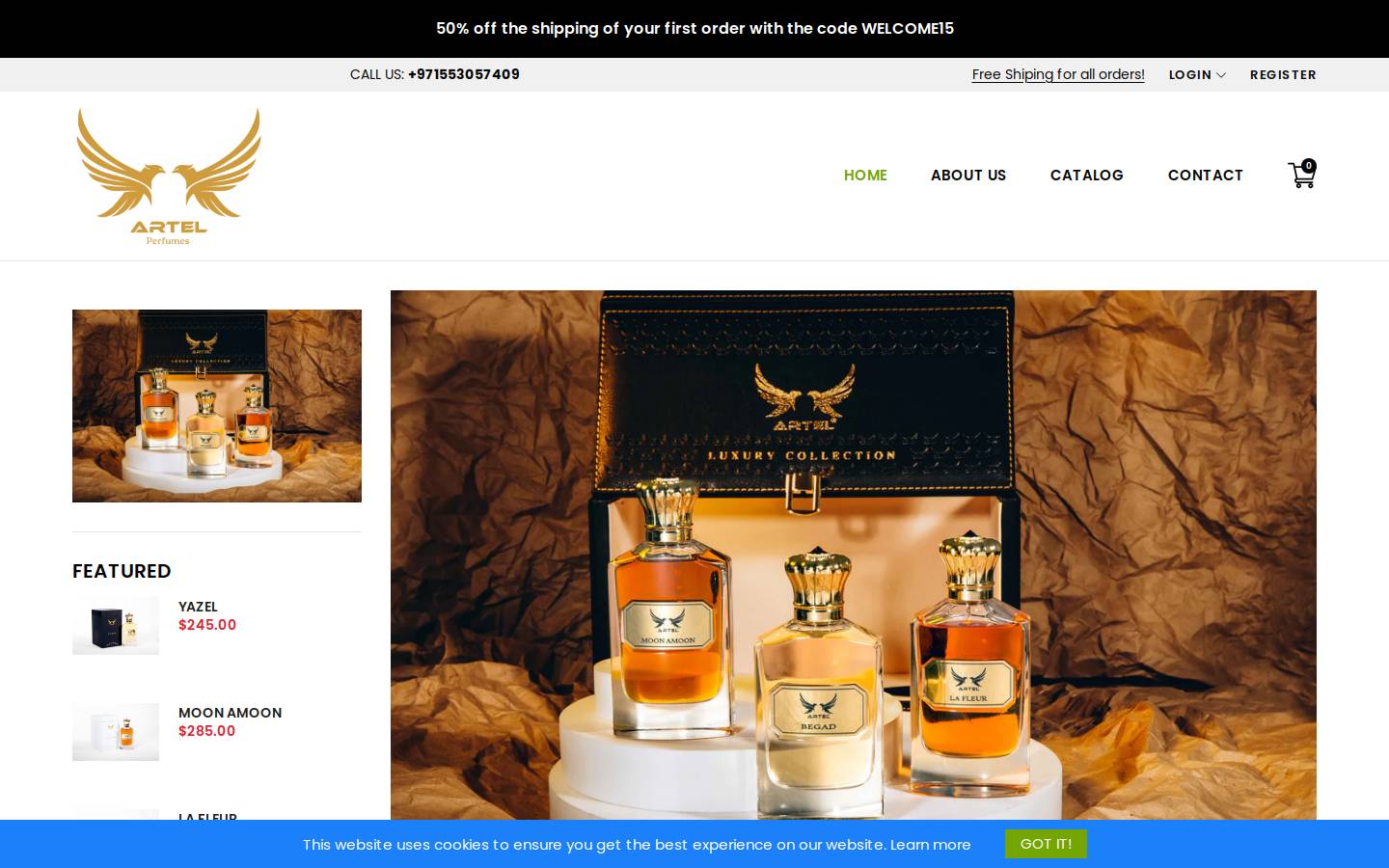 artelperfumes.com homepage screenshot