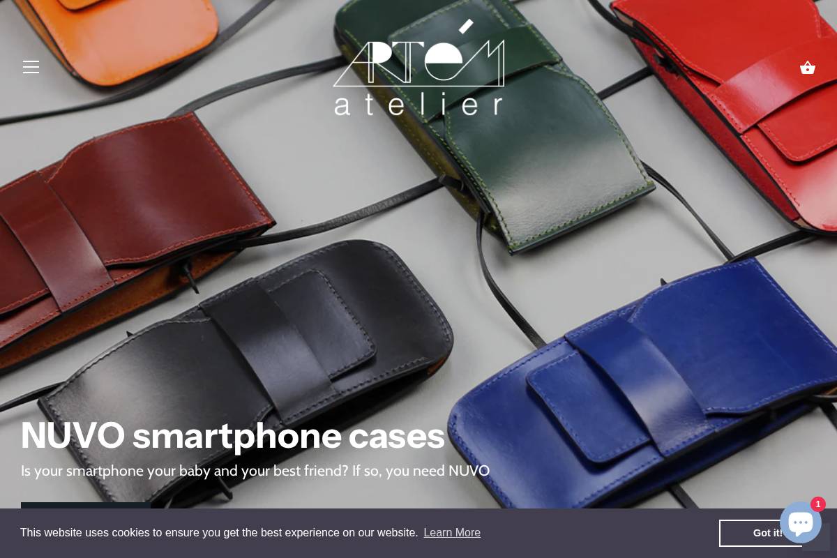 artematelier.com homepage screenshot