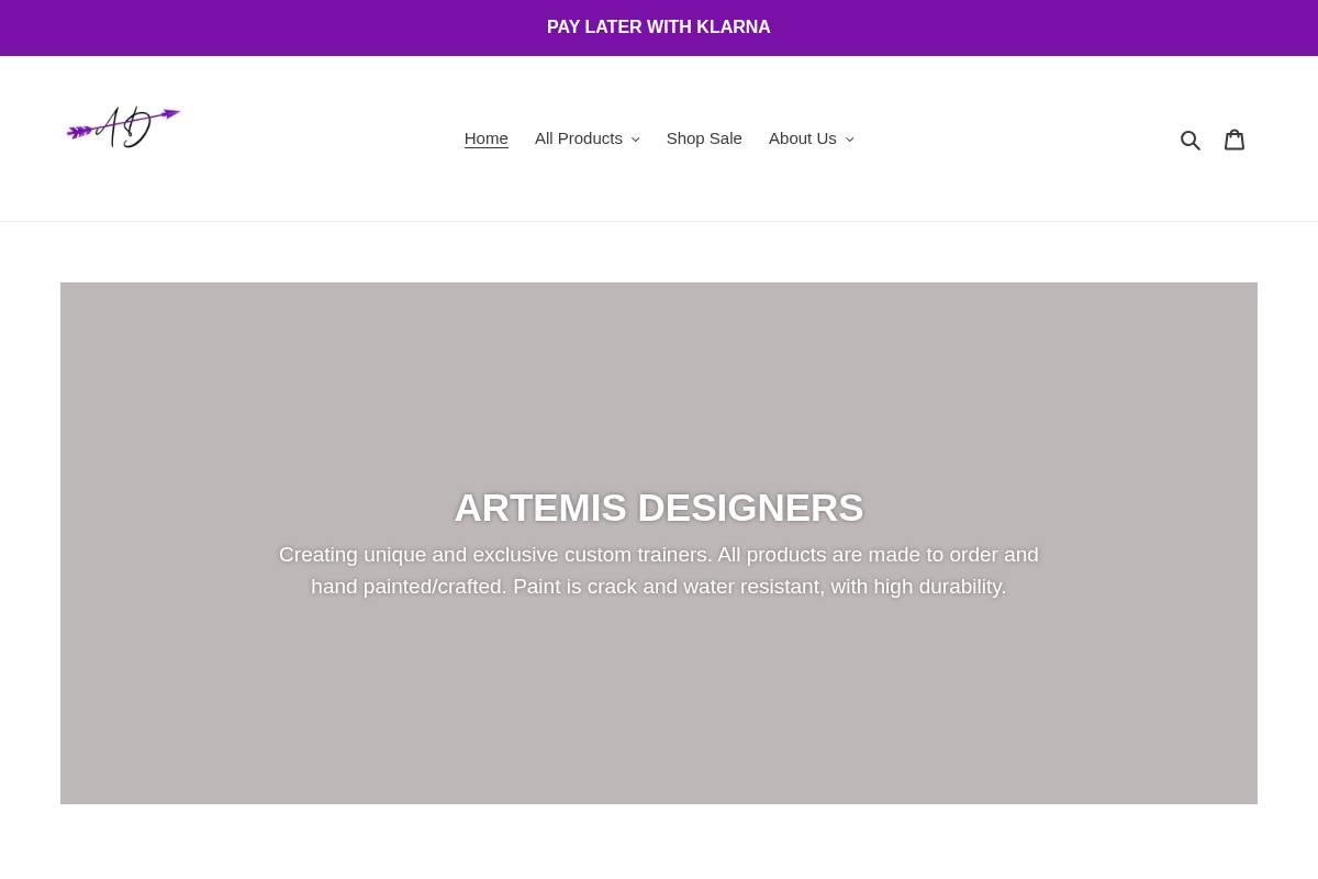 artemisdesigners.com homepage screenshot
