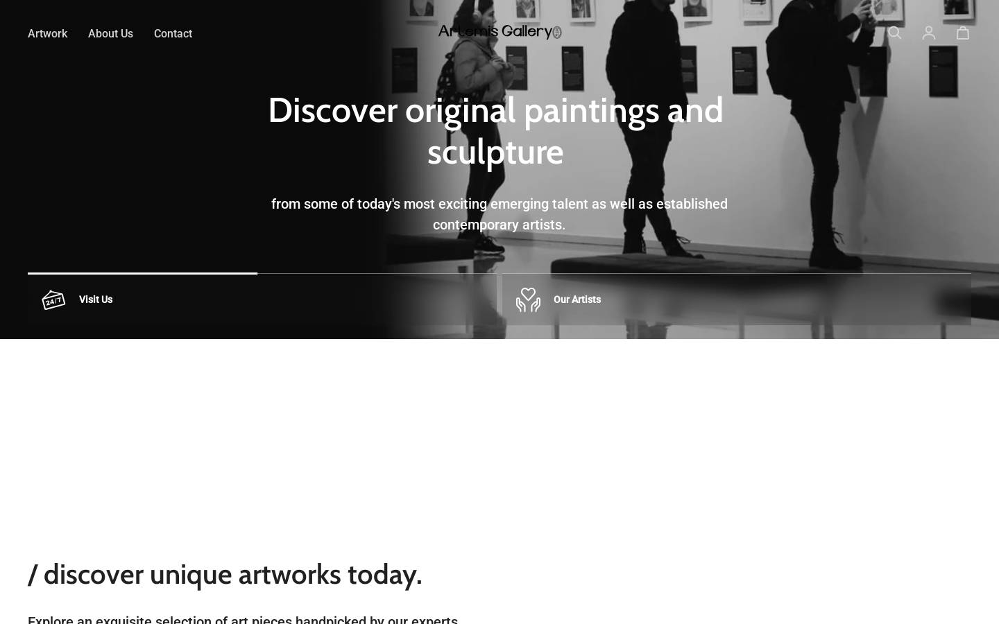 artemisgalleryhk.com homepage screenshot