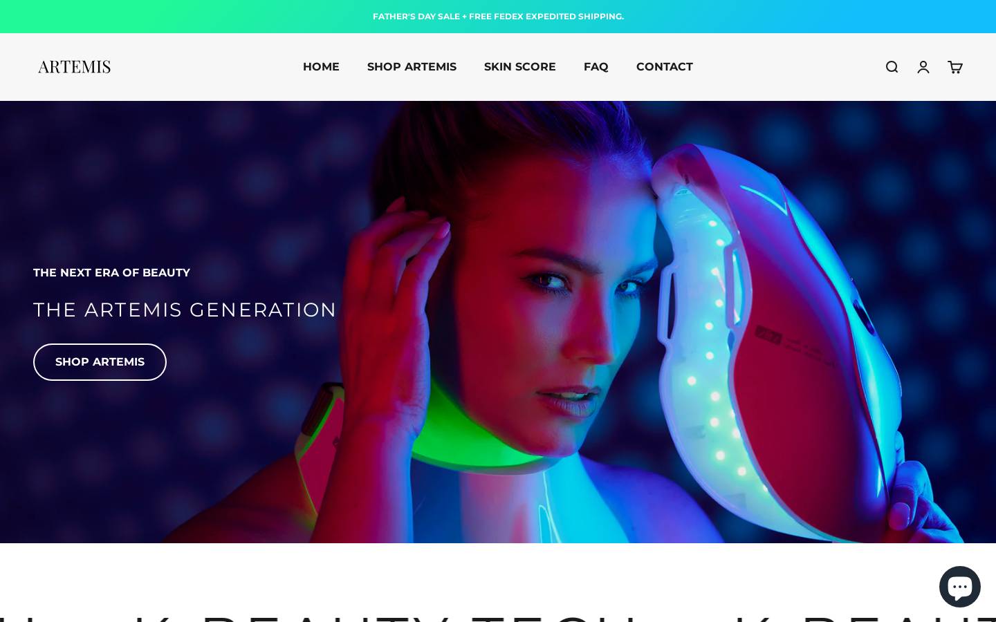 artemismask.com homepage screenshot