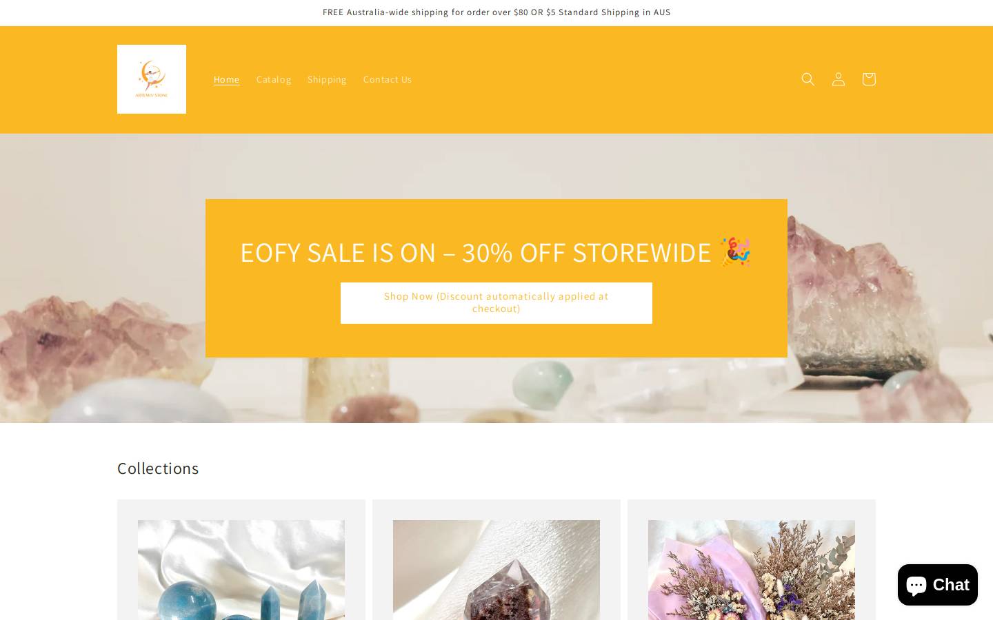 artemisstone.com.au homepage screenshot