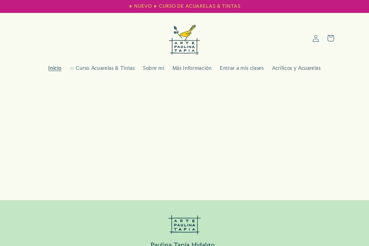 artepaulinatapia.com homepage screenshot