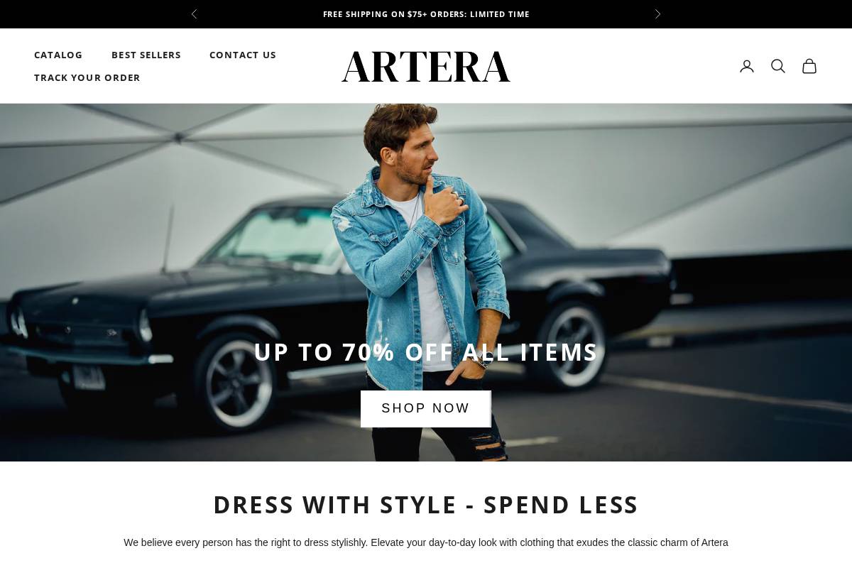 arteracollection.com homepage screenshot