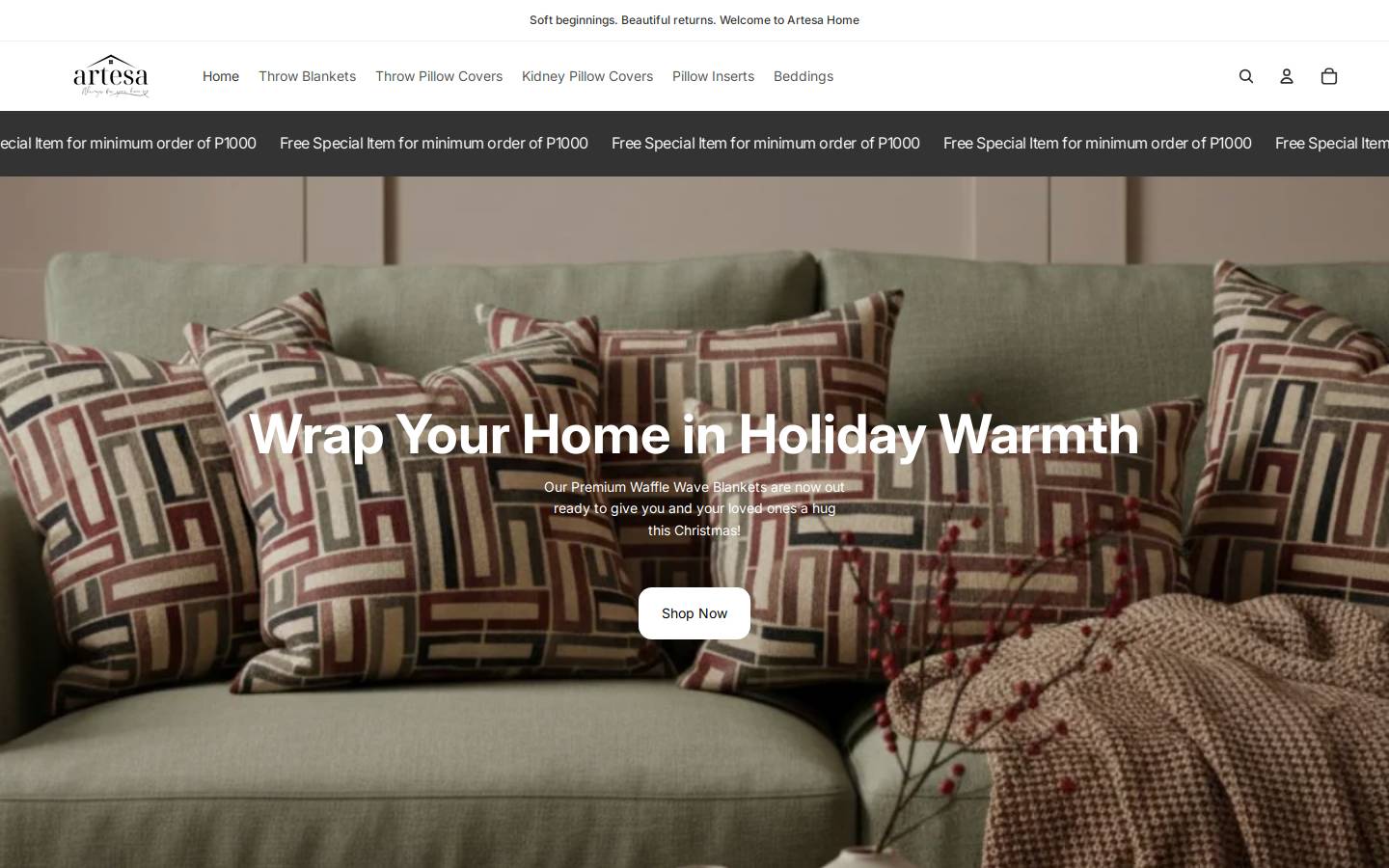 artesahome.com homepage screenshot
