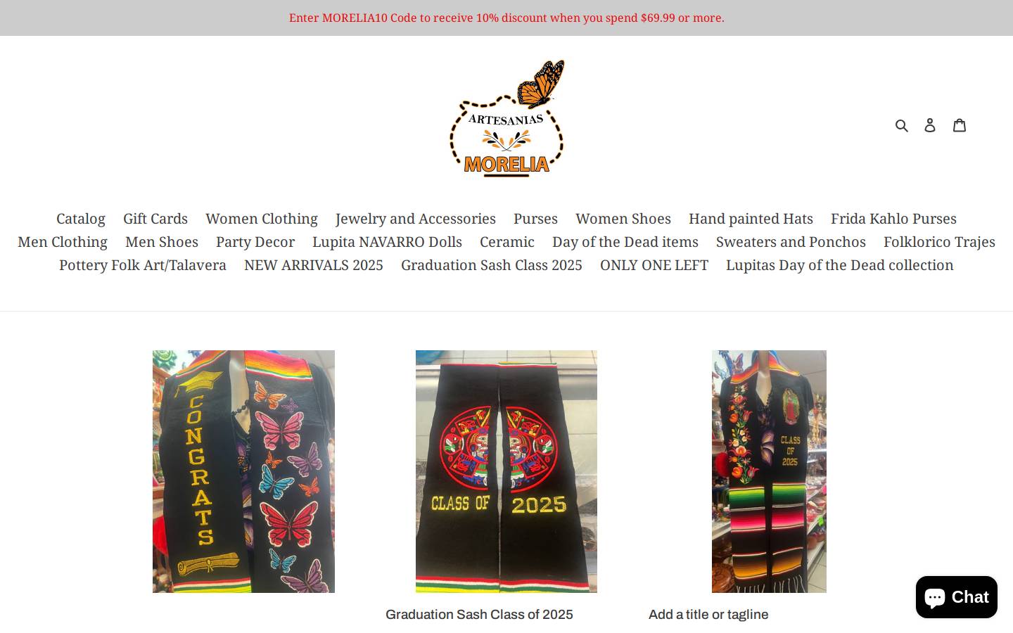 artesaniasmorelia.com homepage screenshot
