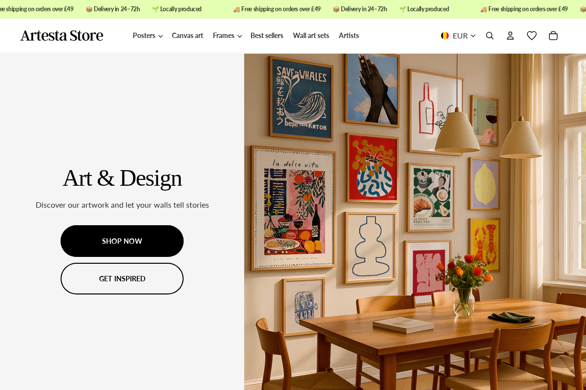 artesta.co homepage screenshot