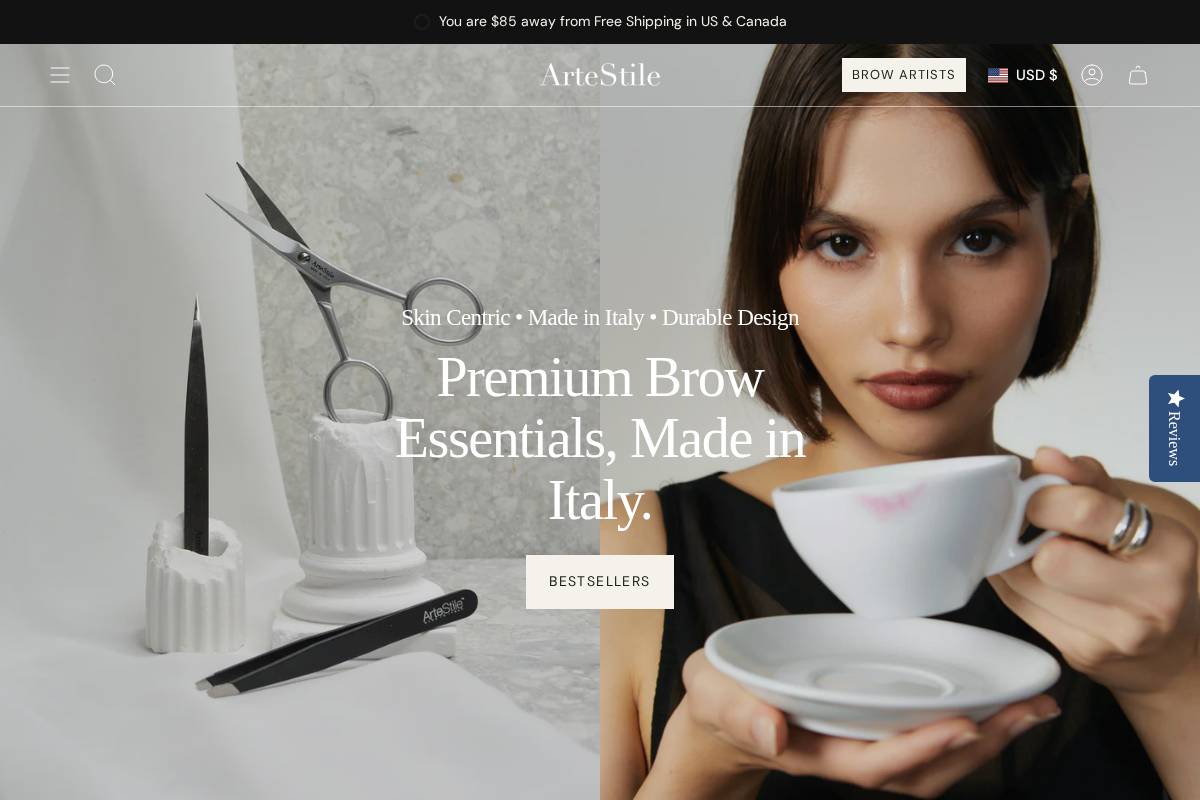 artestilebeauty.com homepage screenshot