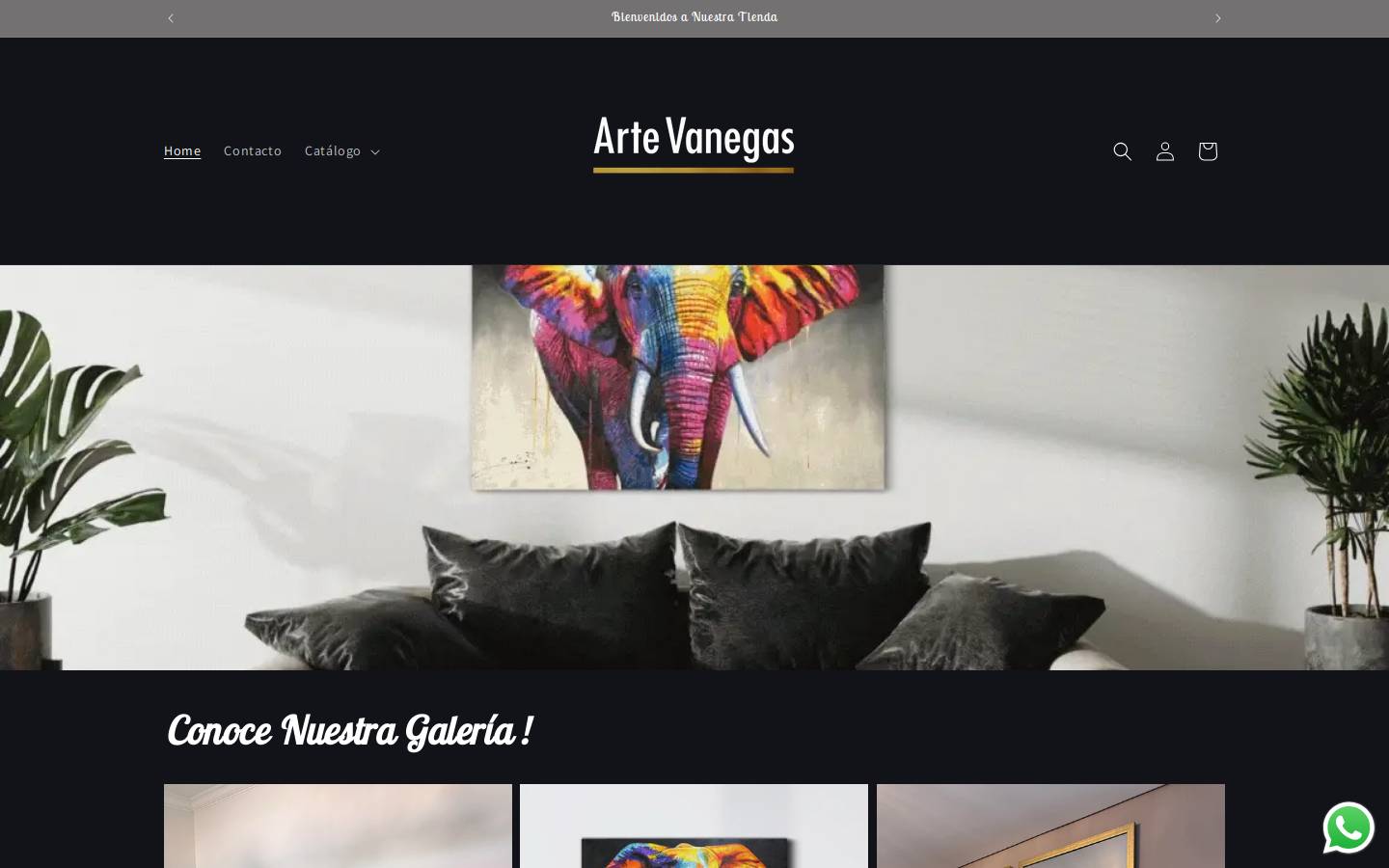 artevanegas.com homepage screenshot