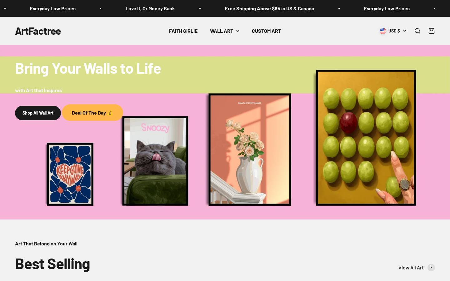 artfactree.com homepage screenshot