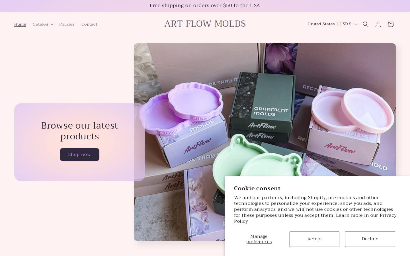 artflowmolds.com homepage screenshot