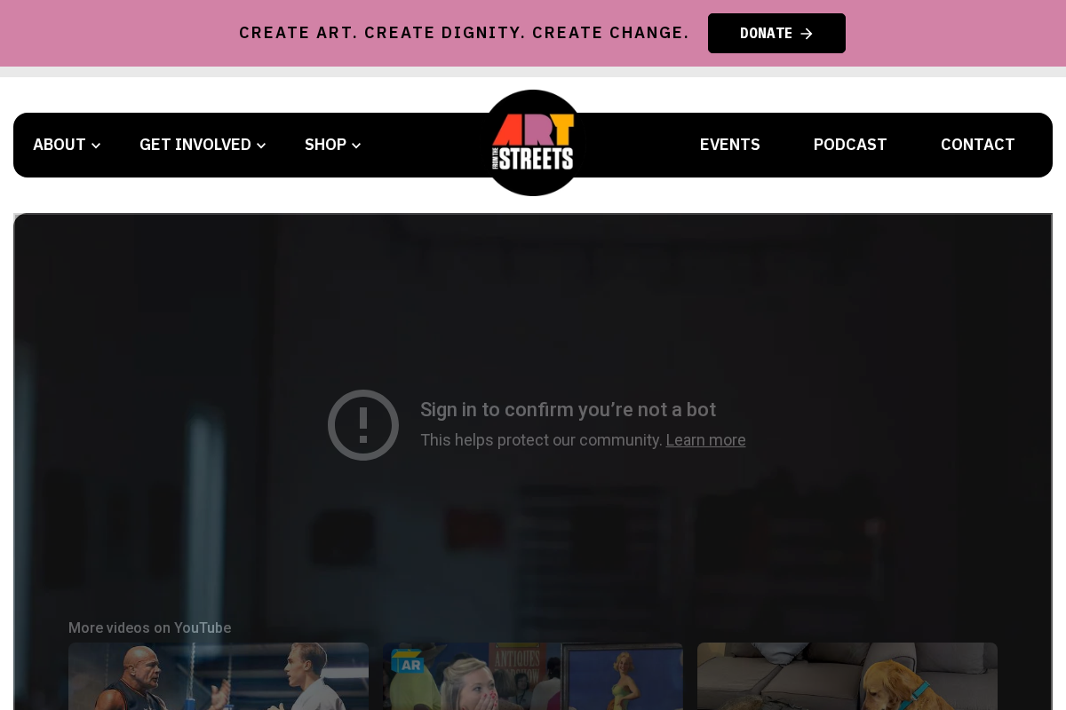 Art From the Streets homepage screenshot