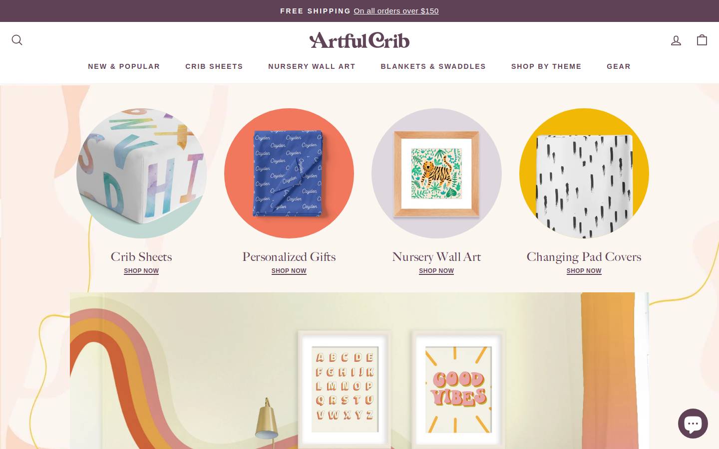 artfulcrib.com homepage screenshot