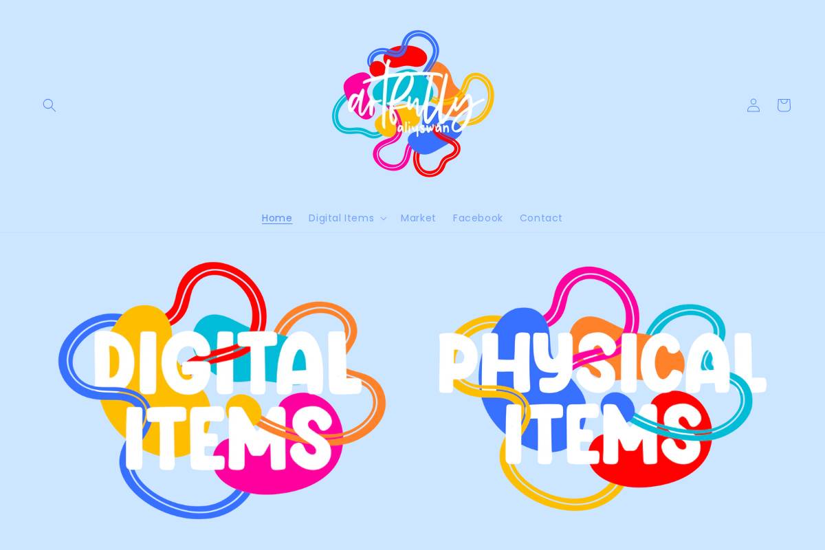 artfullyaliyswan.com homepage screenshot