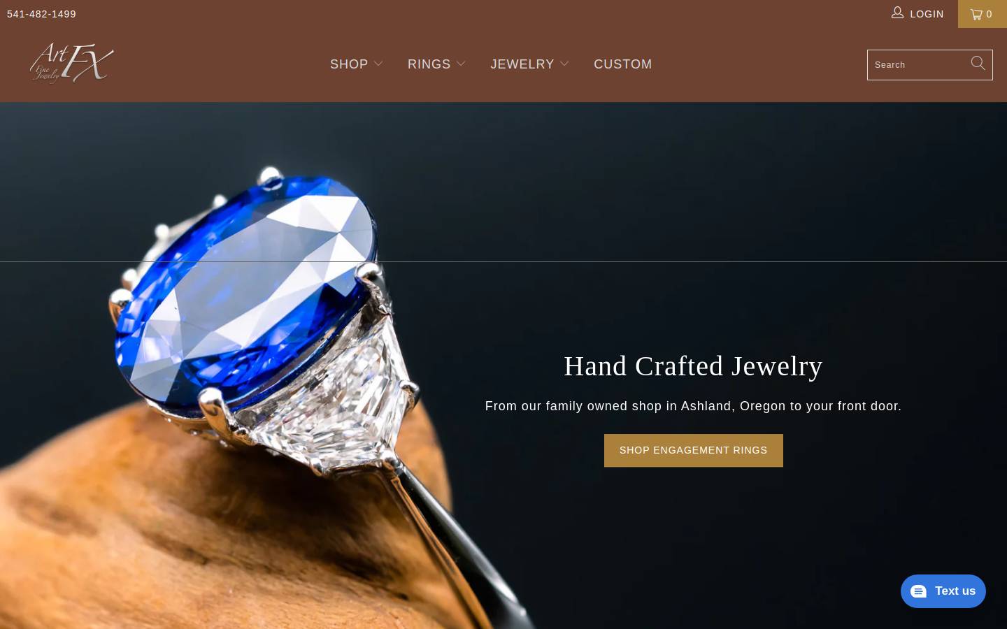 artfxjewelry.com homepage screenshot