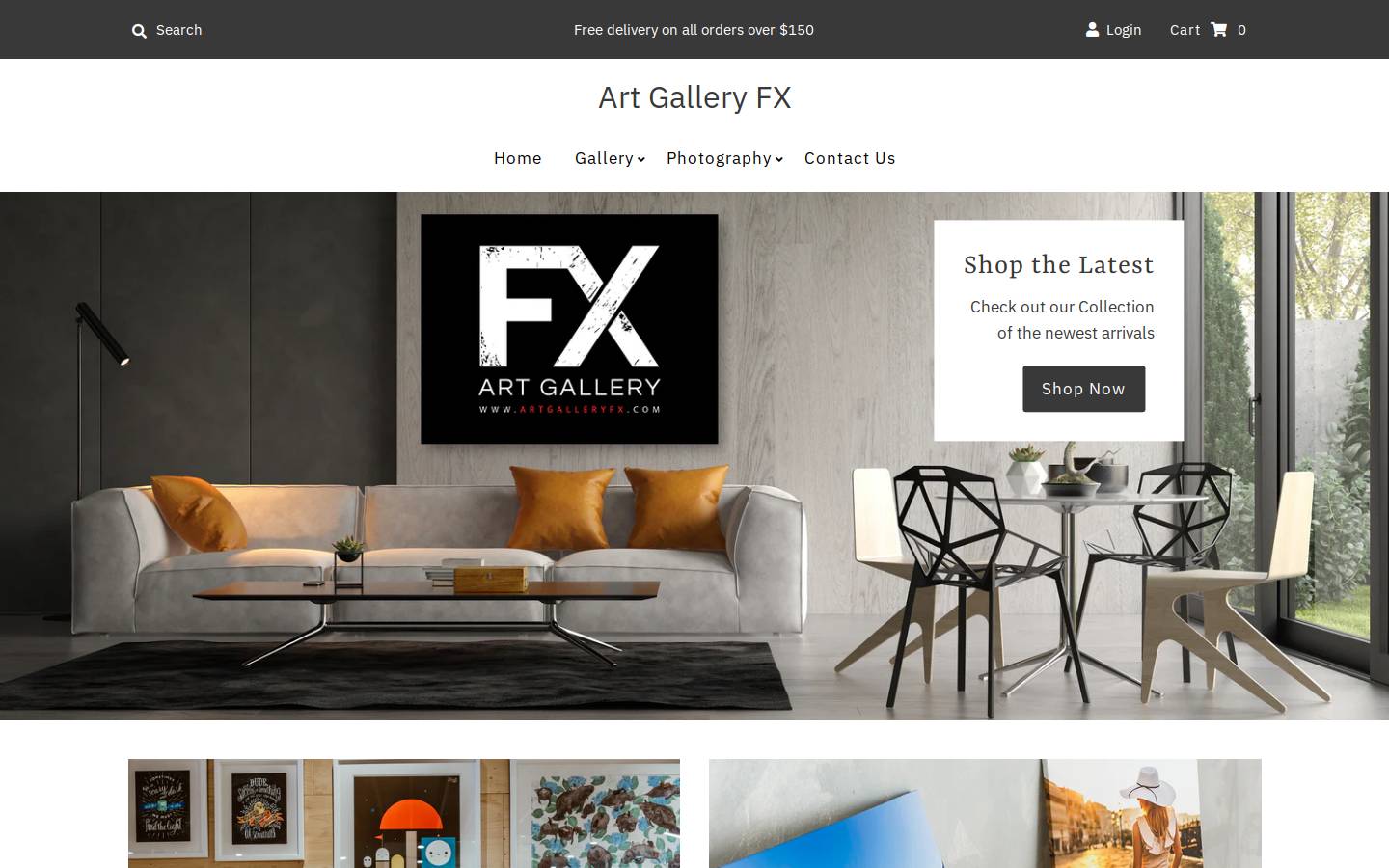 artgalleryfx.com homepage screenshot