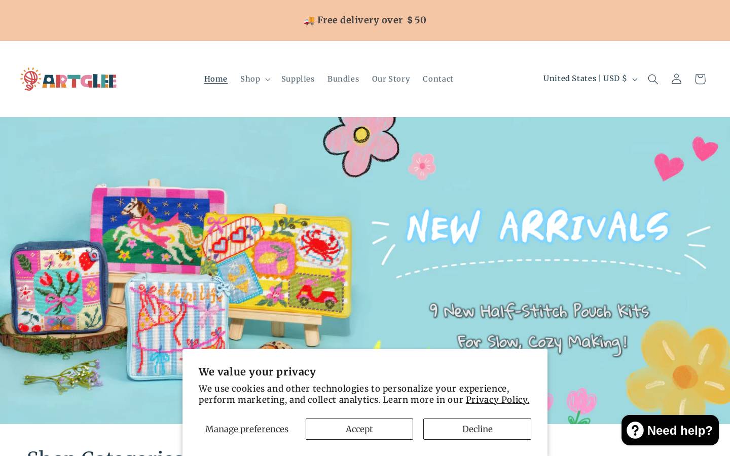 Artglee homepage screenshot