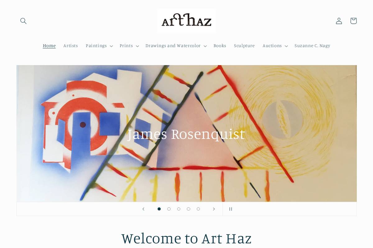Art Haz homepage screenshot