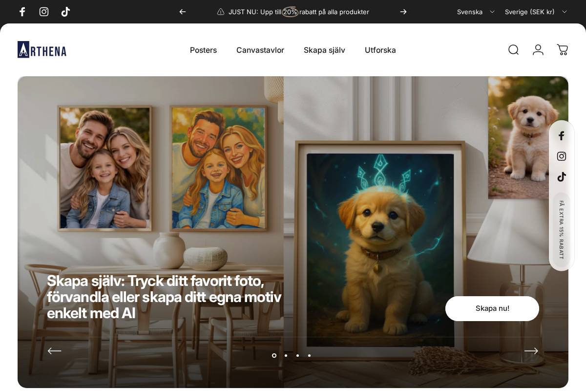 arthena.se homepage screenshot