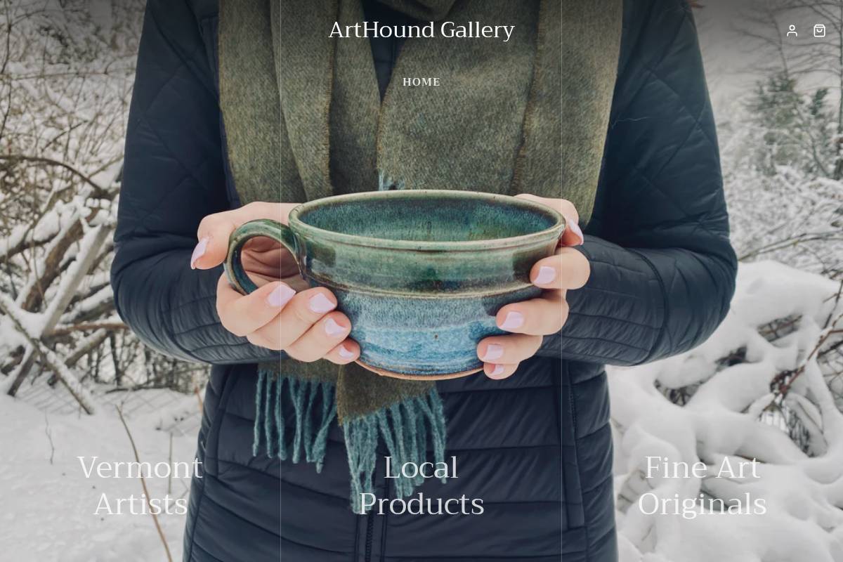 arthoundgalleryvt.com homepage screenshot