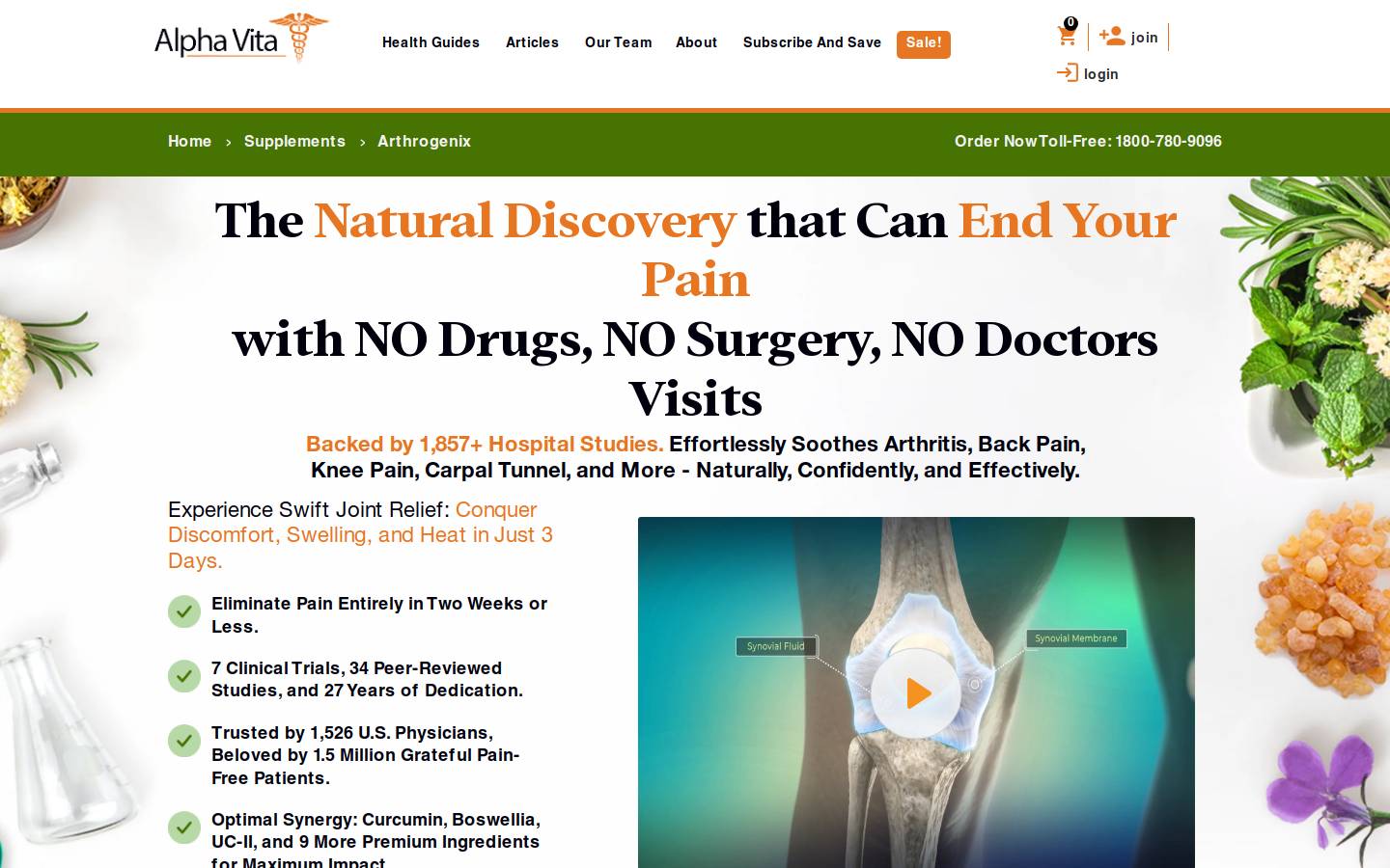 Arthrogenix homepage screenshot