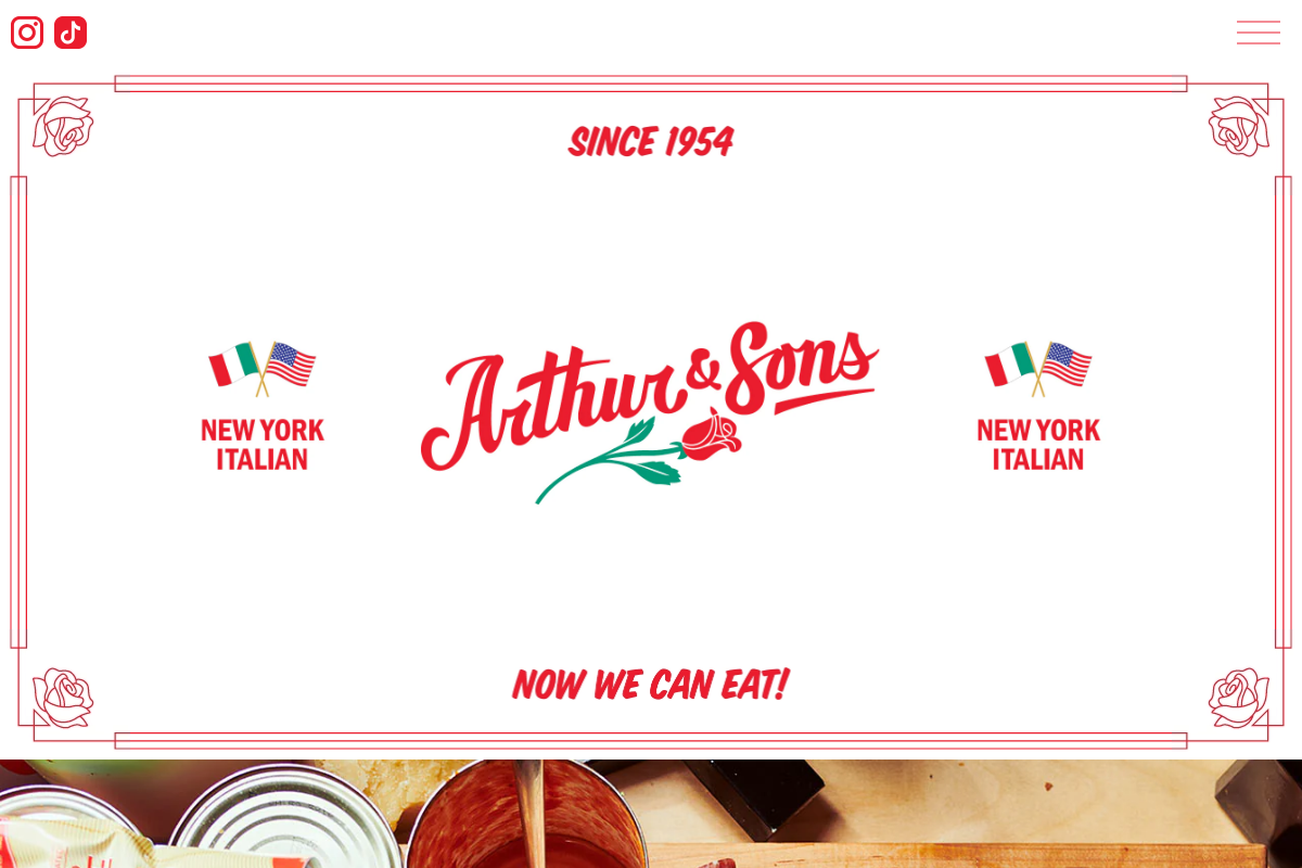 Arthur & Sons New York Italian homepage screenshot