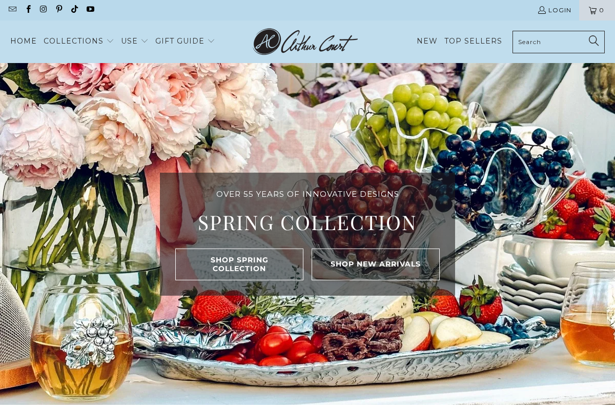 Arthur Court Designs homepage screenshot