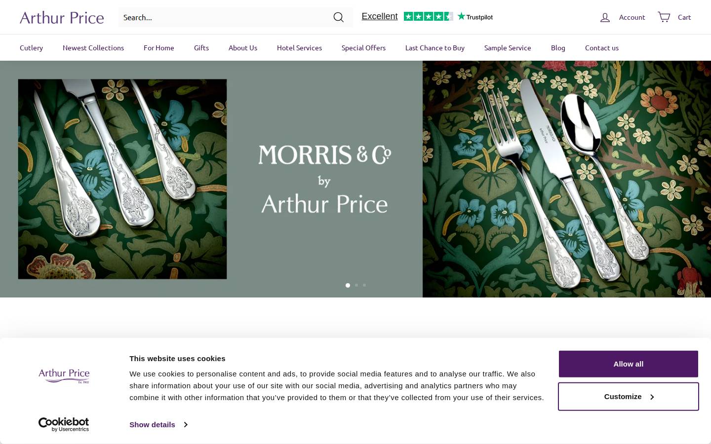 Arthur Price homepage screenshot