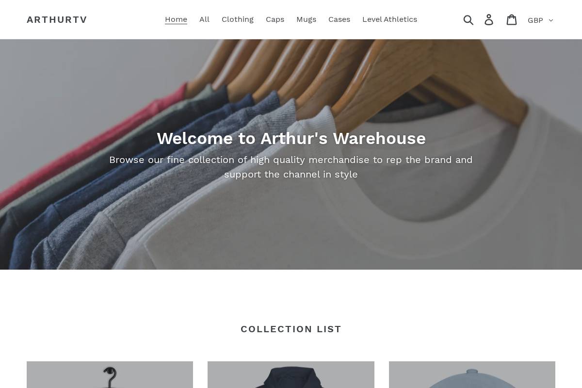 arthurtv.shop homepage screenshot