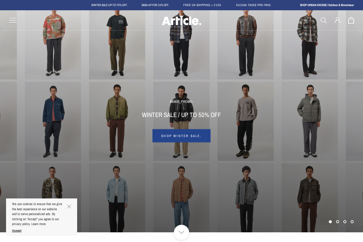 Article London homepage screenshot