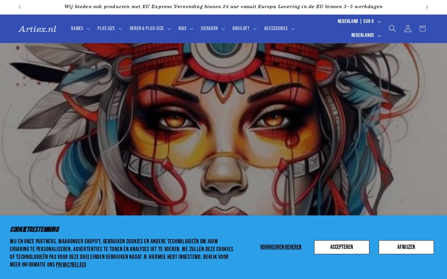artiex.nl homepage screenshot