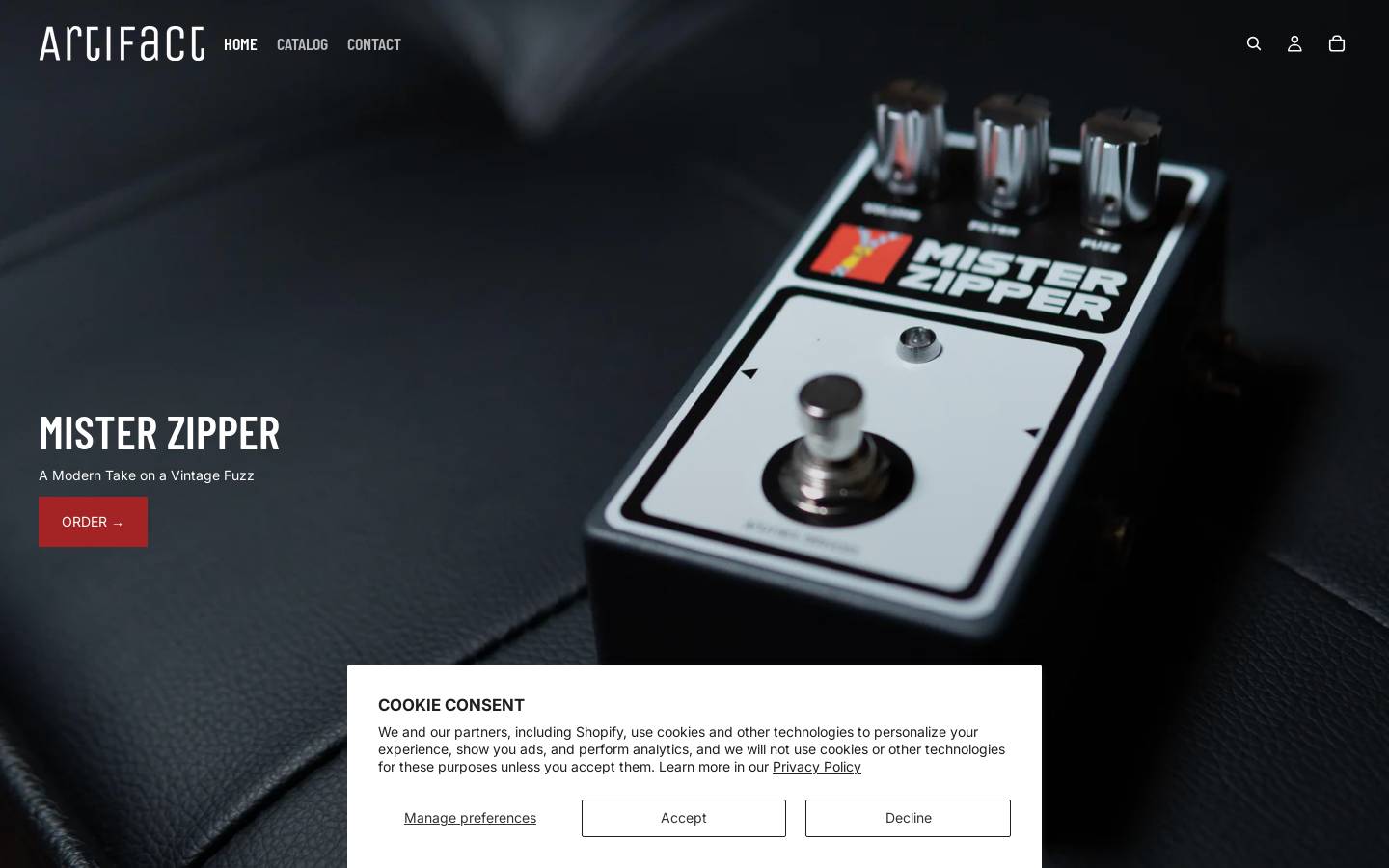 artifactdevices.com homepage screenshot