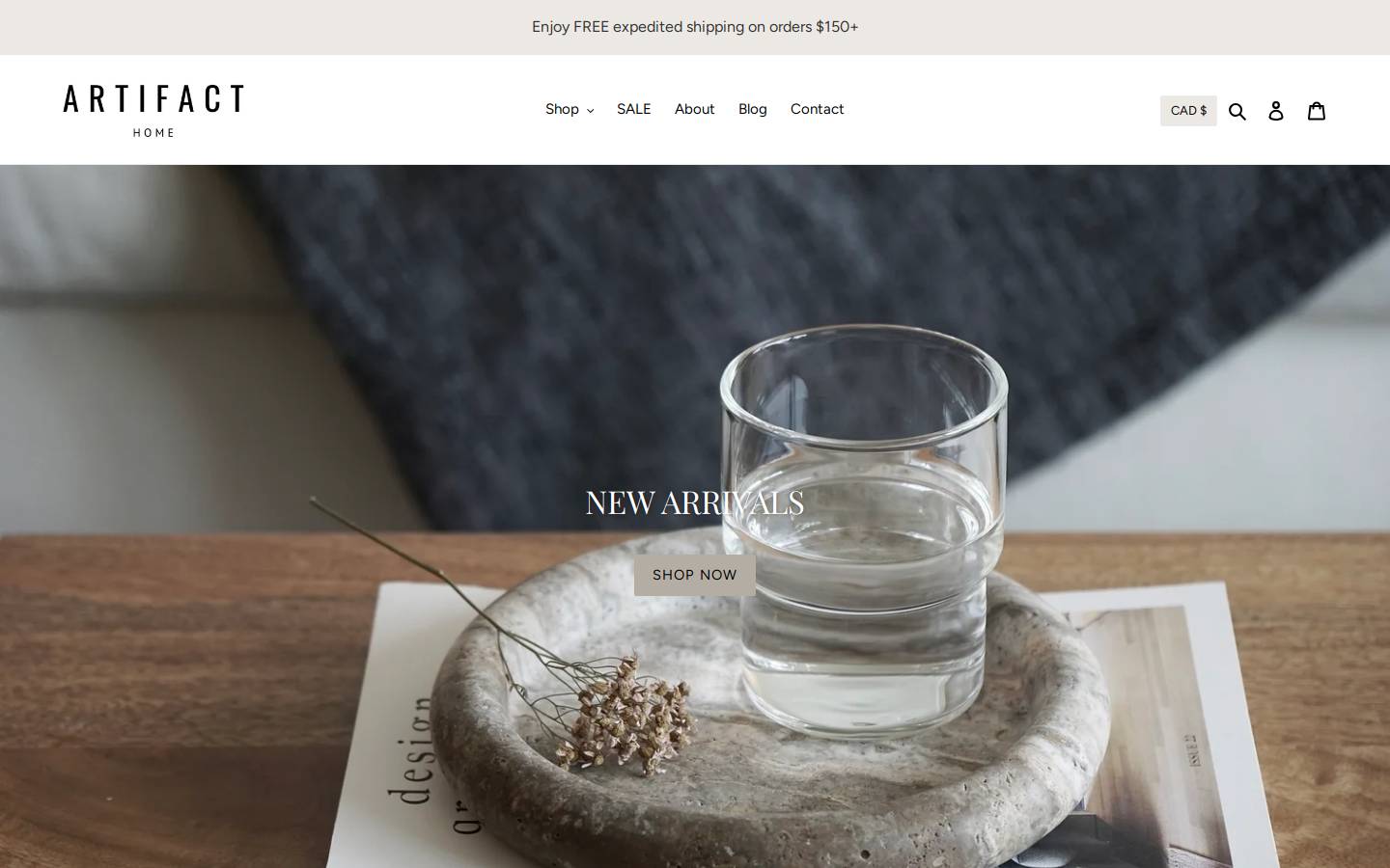 artifacthome.ca homepage screenshot