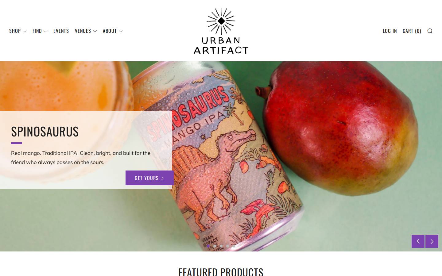 artifactmerch.com homepage screenshot
