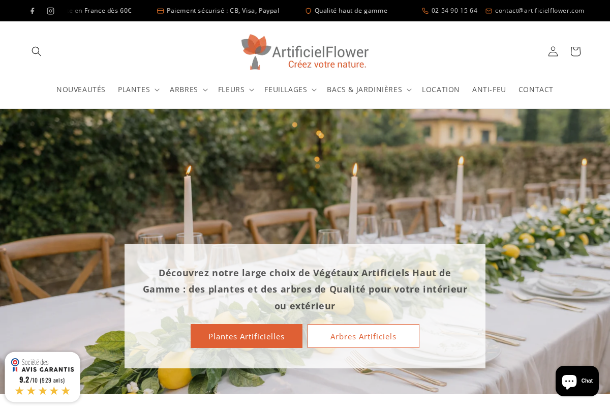 ArtificielFlower homepage screenshot