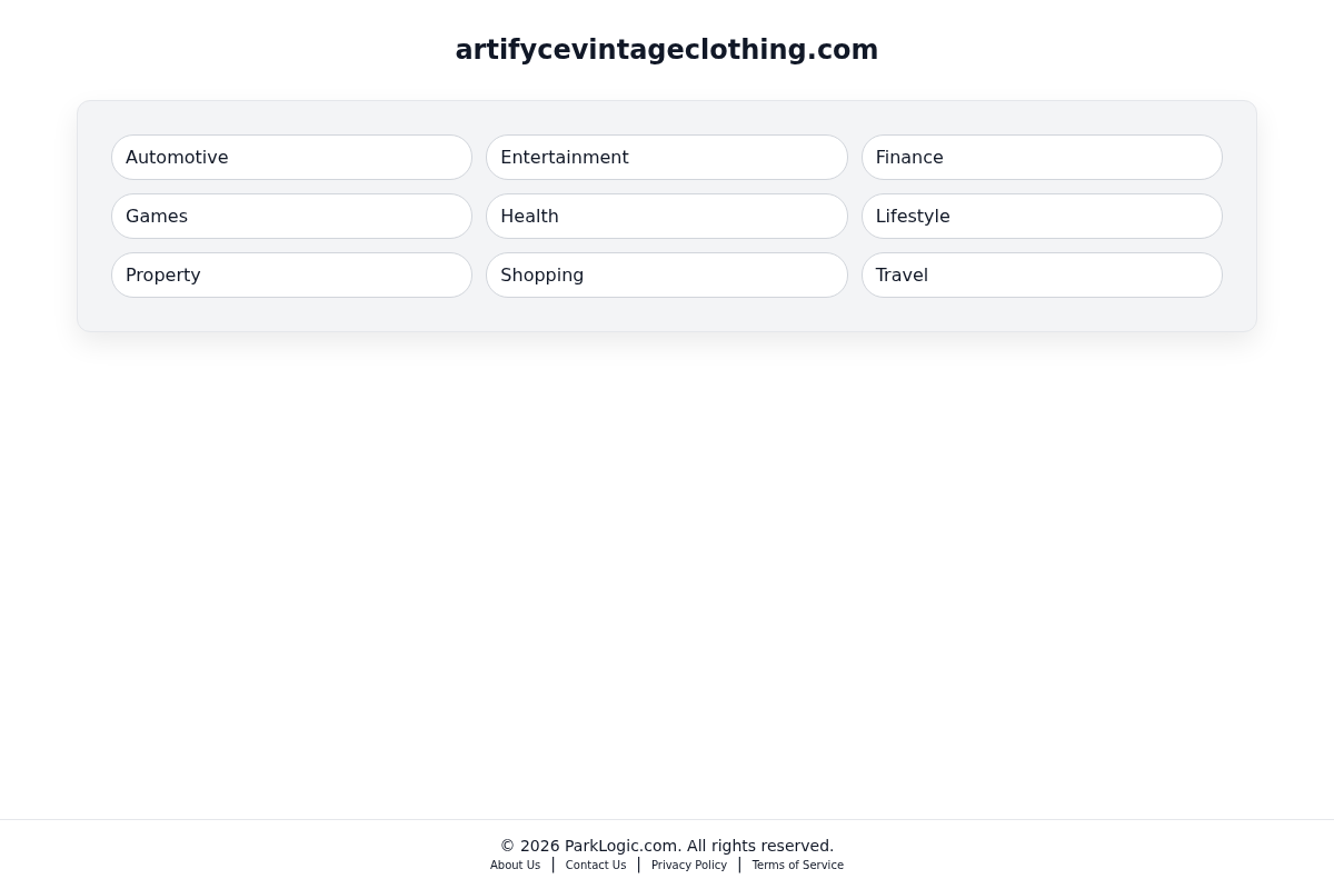 artifycevintageclothing.com homepage screenshot