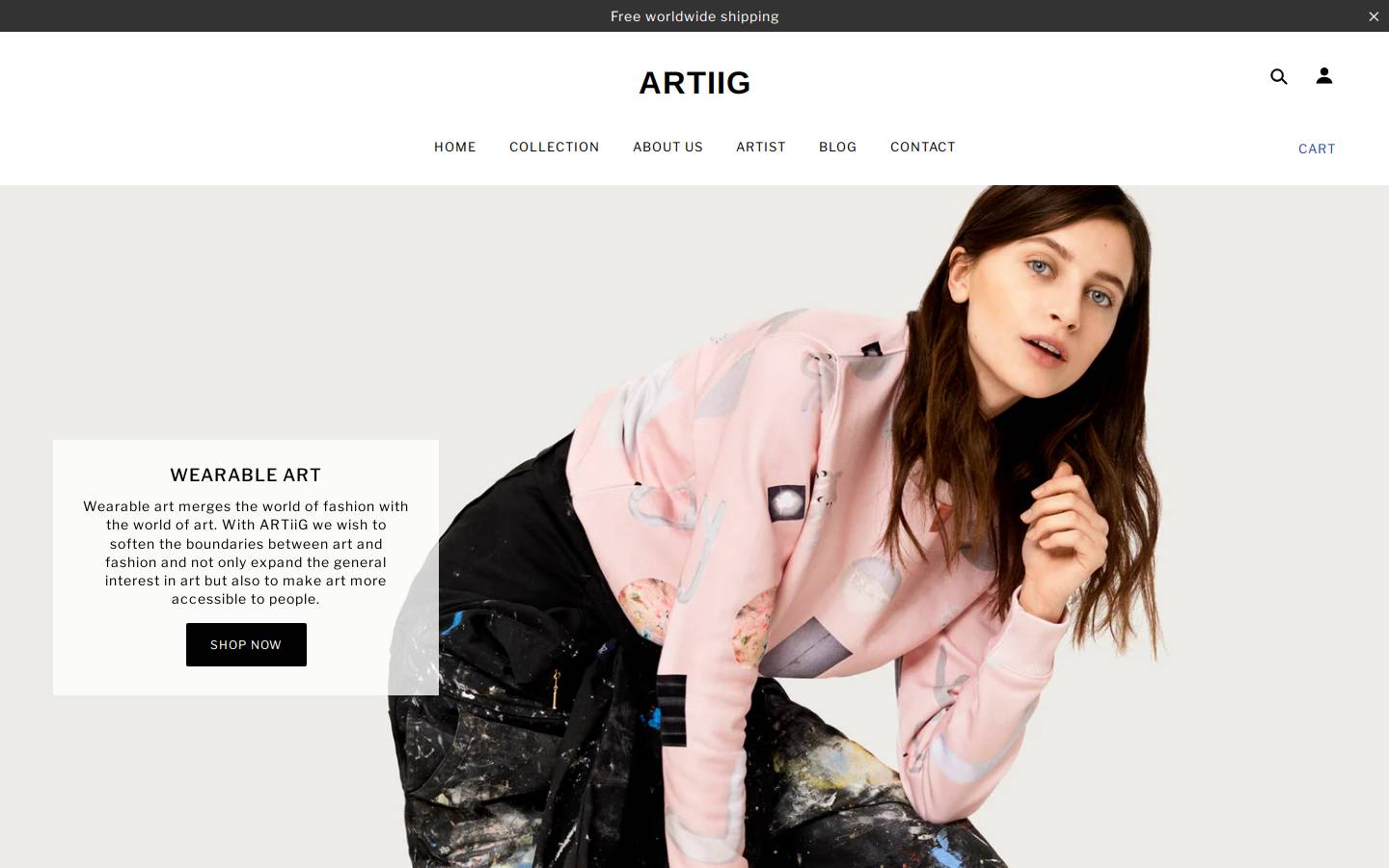 artiig.com homepage screenshot
