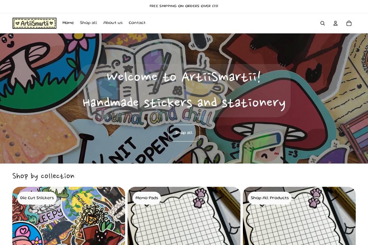 artiismartii.co.uk homepage screenshot