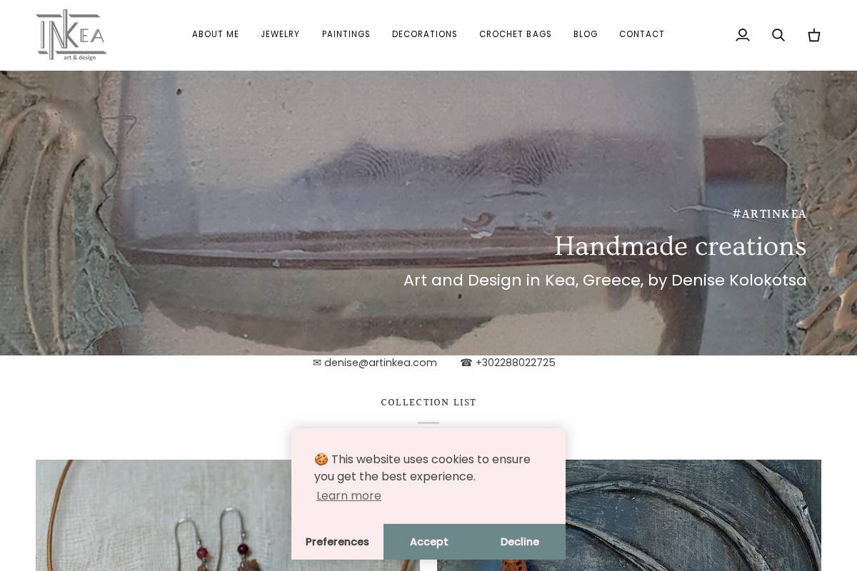 artinkea.com homepage screenshot