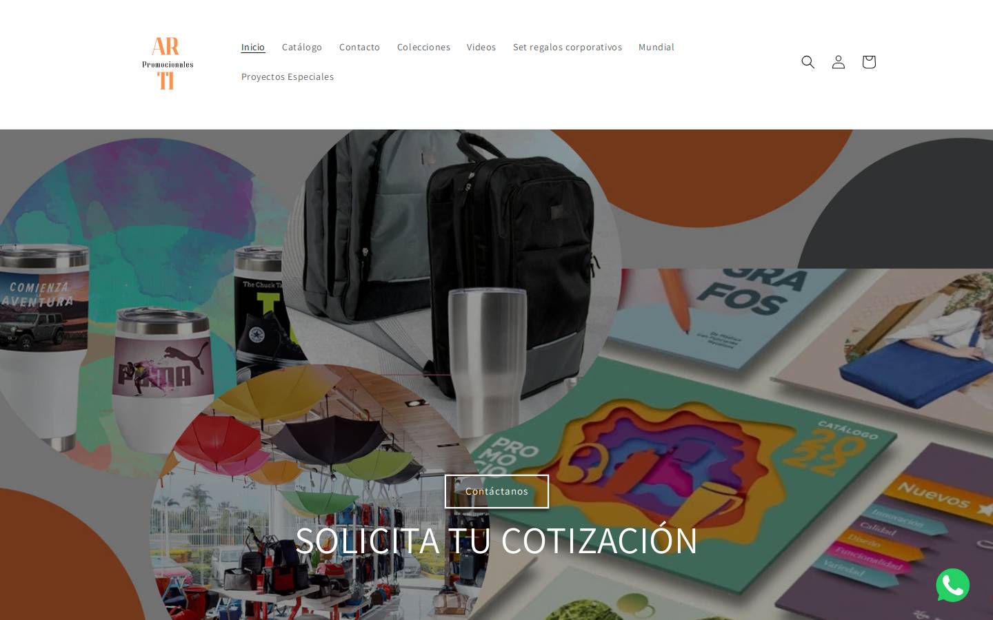 artipromocionales.com homepage screenshot