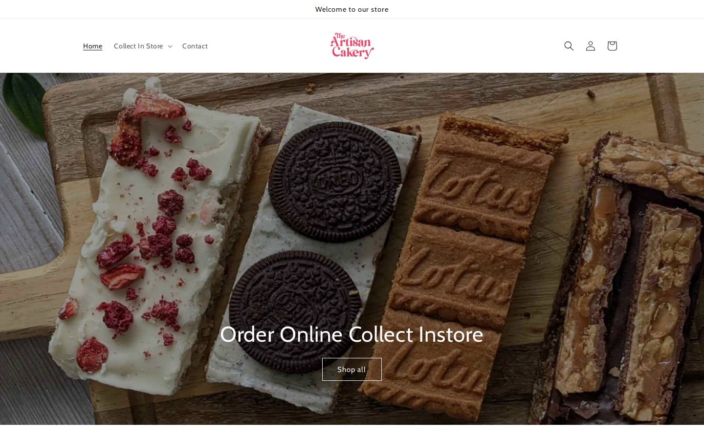 artisan-cakery.com homepage screenshot