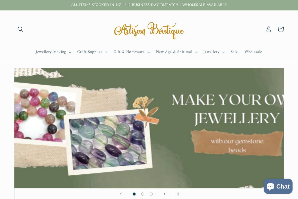 artisanboutique.co.nz homepage screenshot