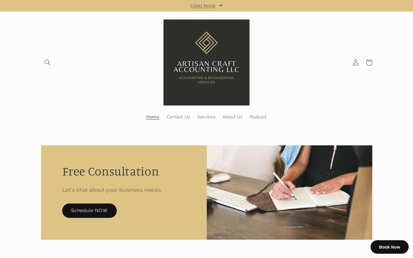 artisancraftaccounting.com homepage screenshot