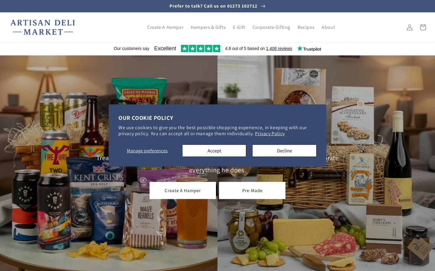 artisandelimarket.com homepage screenshot