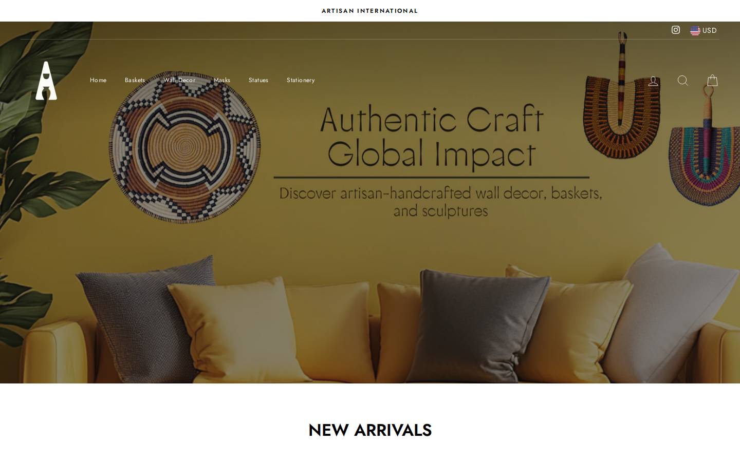 artisaninternational.world homepage screenshot