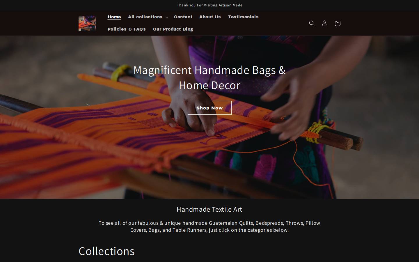 artisanmade.net homepage screenshot