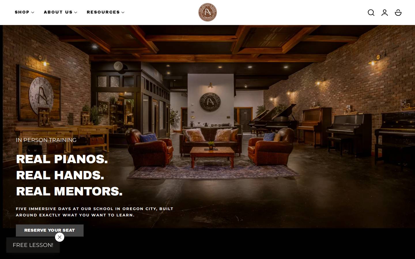 artisanmentoring.com homepage screenshot