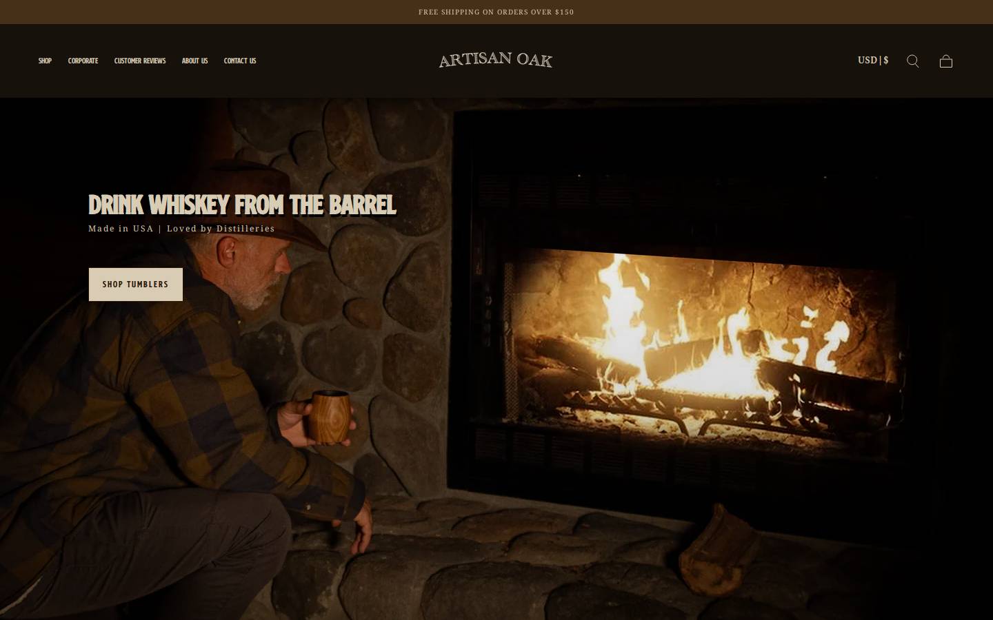 Artisanoak homepage screenshot