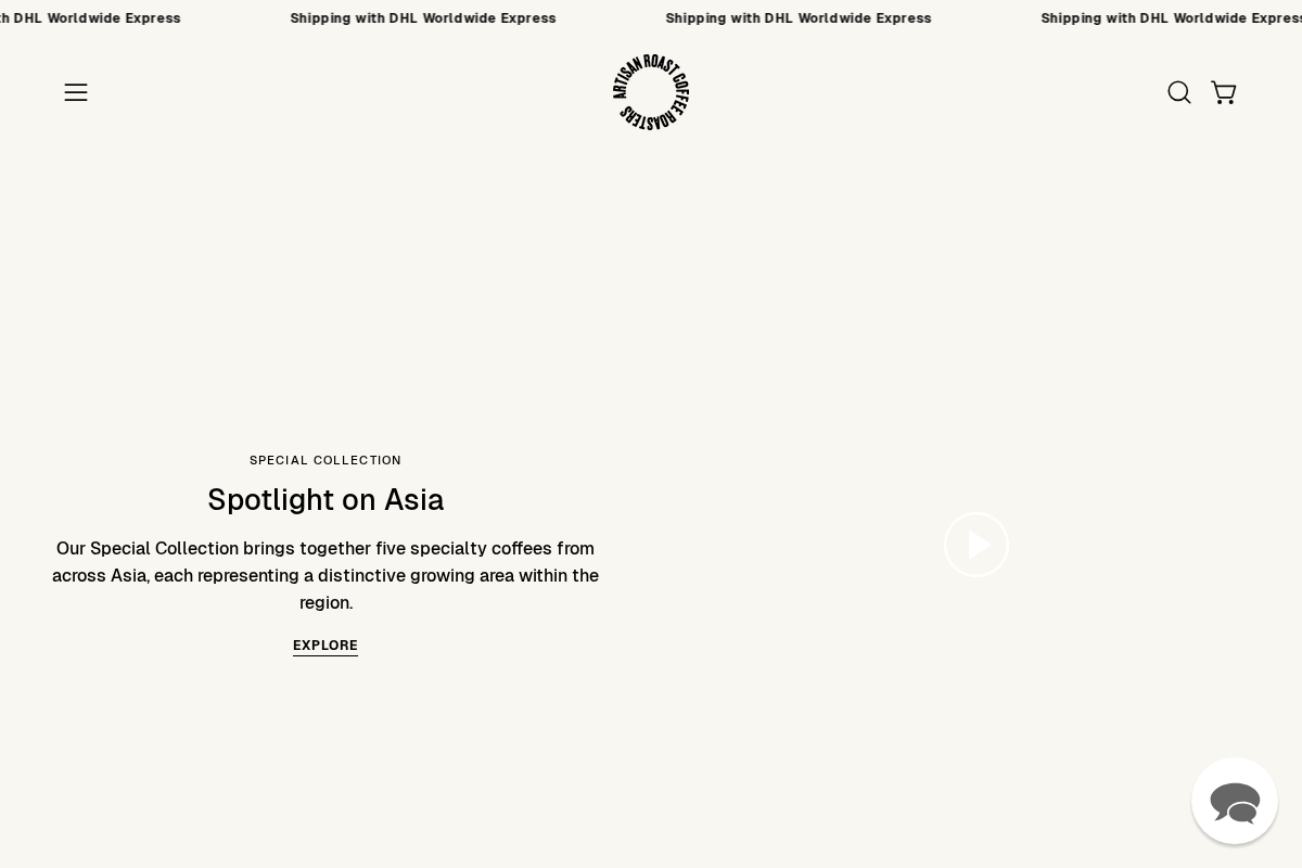 Artisan Roast homepage screenshot