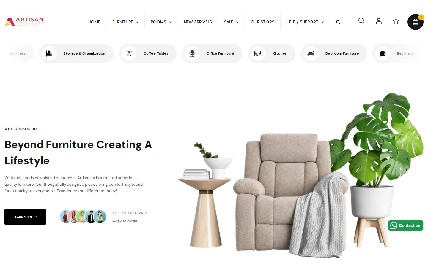 artisansa.co.za homepage screenshot